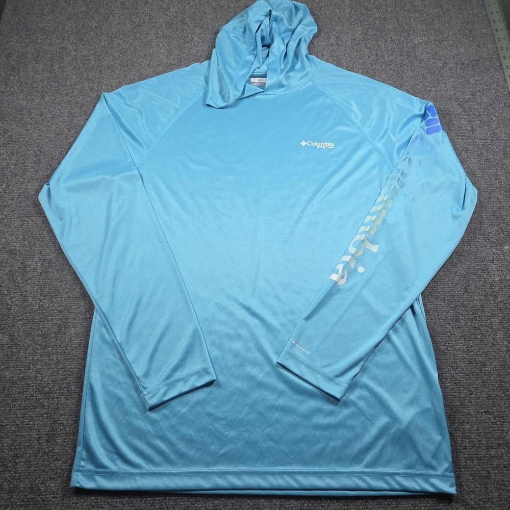 Men's Columbia PFG Terminal Tackle Hoodie Omni Shade Teal Color Sz. Medium